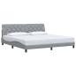Preview: Bettgestell ohne Matratze Hellgrau 200x200 cm Stoff