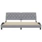 Preview: Bettgestell ohne Matratze Hellgrau 200x200 cm Stoff