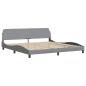 Preview: Bettgestell ohne Matratze Hellgrau 200x200 cm Stoff
