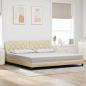 Preview: ARDEBO.de - Bettgestell ohne Matratze Creme 200x200 cm Stoff