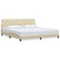 Preview: Bettgestell ohne Matratze Creme 200x200 cm Stoff