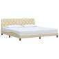 Preview: Bettgestell ohne Matratze Creme 200x200 cm Stoff