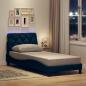 Preview: ARDEBO.de - Bettgestell mit LED ohne Matratze Blau 90x190 cm Stoff