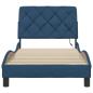 Preview: Bettgestell mit LED ohne Matratze Blau 90x190 cm Stoff