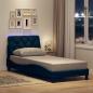 Preview: ARDEBO.de - Bettgestell mit LED ohne Matratze Blau 90x200 cm Stoff