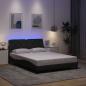 Preview: ARDEBO.de - Bettgestell mit LED ohne Matratze Dunkelgrau 140x200 cm Stoff
