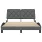 Preview: Bettgestell mit LED ohne Matratze Dunkelgrau 140x200 cm Stoff