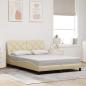 Preview: Bettgestell mit LED ohne Matratze Creme 140x200 cm Stoff