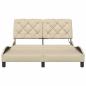 Preview: Bettgestell mit LED ohne Matratze Creme 140x200 cm Stoff