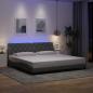 Preview: ARDEBO.de - Bettgestell mit LED ohne Matratze Hellgrau 200x200 cm Stoff