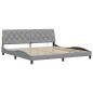 Preview: Bettgestell mit LED ohne Matratze Hellgrau 200x200 cm Stoff