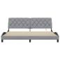 Preview: Bettgestell mit LED ohne Matratze Hellgrau 200x200 cm Stoff