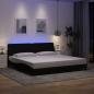 Preview: ARDEBO.de - Bettgestell mit LED ohne Matratze Schwarz 200x200 cm Stoff