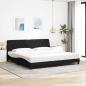 Preview: Bettgestell mit LED ohne Matratze Schwarz 200x200 cm Stoff