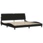 Preview: Bettgestell mit LED ohne Matratze Schwarz 200x200 cm Stoff
