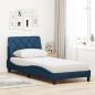 Preview: Bett mit Matratze Blau 90x190 cm Stoff