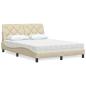 Preview: ARDEBO.de - Bett mit Matratze Creme 140x200 cm Stoff