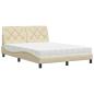 Preview: Bett mit Matratze Creme 140x200 cm Stoff