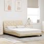 Preview: Bett mit Matratze Creme 140x200 cm Stoff