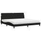Preview: Bett mit Matratze Schwarz 200x200 cm Stoff
