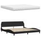 Preview: Bett mit Matratze Schwarz 200x200 cm Stoff