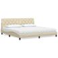 Preview: ARDEBO.de - Bett mit Matratze Creme 200x200 cm Stoff