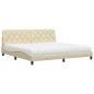 Preview: Bett mit Matratze Creme 200x200 cm Stoff