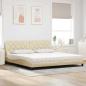 Preview: Bett mit Matratze Creme 200x200 cm Stoff