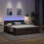 Preview: Ottoman-Bett mit Matratze & LEDs Dunkelbraun 160x200 cm Stoff