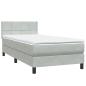 Preview: Boxspringbett mit Matratze & LED Hellgrau 80x220 cm Samt
