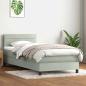 Preview: Boxspringbett mit Matratze & LED Hellgrau 80x220 cm Samt