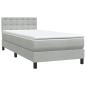 Preview: Boxspringbett mit Matratze & LED Hellgrau 80x220 cm Samt