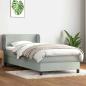 Preview: ARDEBO.de - Boxspringbett mit Matratze Hellgrau 80x220 cm Samt