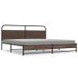 Preview: Metallbett ohne Matratze Braun Eichen-Optik 180x200 cm