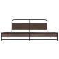 Preview: Metallbett ohne Matratze Braun Eichen-Optik 183x213 cm