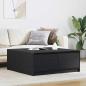 Preview: ARDEBO.de - Couchtisch mit Schubladen Schwarz Eichen-Optik 100x100x40 cm