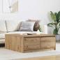 Preview: ARDEBO.de - Couchtisch mit Schubladen Artisan-Eiche 100x100x40 cm