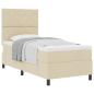 Preview: Boxspringbett mit Kopfteil Creme 90 x 200 cm Stoff