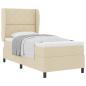 Preview: Boxspringbett mit Kopfteil Creme 90 x 200 cm Stoff