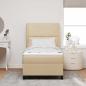 Preview: Boxspringbett mit Kopfteil Creme 90 x 200 cm Stoff