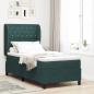 Preview: ARDEBO.de - Boxspringbett mit Matratze Dunkelgrün 200 x 90 cm Samt