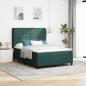Preview: ARDEBO.de - Boxspringbett mit Kopfteil Dunkelgrün 200 x 140 cm Samt