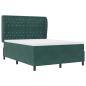 Preview: Boxspringbett mit Kopfteil Dunkelgrün 200 x 140 cm Samt