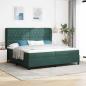 Preview: ARDEBO.de - Boxspringbett mit Kopfteil Dunkelgrün 200 x 200 cm Samt