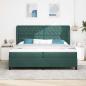 Preview: Boxspringbett mit Kopfteil Dunkelgrün 200 x 200 cm Samt