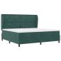 Preview: Boxspringbett mit Kopfteil Dunkelgrün 200 x 200 cm Samt