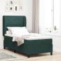 Preview: ARDEBO.de - Boxspringbett mit Kopfteil Dunkelgrün 190 x 90 cm Samt