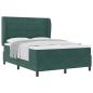 Preview: Boxspringbett mit Kopfteil Dunkelgrün 200 x 140 cm Samt