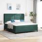 Preview: ARDEBO.de - Boxspringbett mit Kopfteil Dunkelgrün 200 x 180 cm Samt