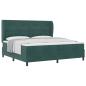 Preview: Boxspringbett mit Kopfteil Dunkelgrün 200 x 200 cm Samt